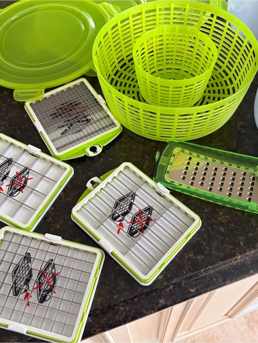 Multi-Function Green Salad Spinner and Food Prep Set